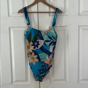 Beach Betty swimsuit one piece floral sanity shield NWOT